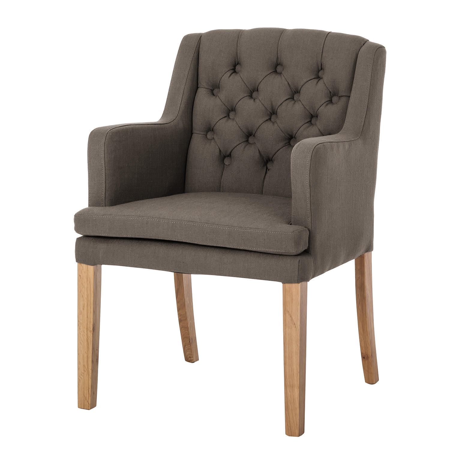 ARMLEHNENSTUHL - Webstoff - Braun, Textil (60/87/67cm) - home24