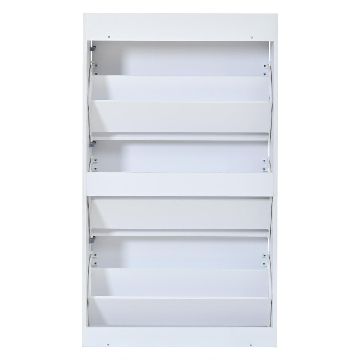 SCHUHSCHRANK Weiß MDF 6 Fächer 70x25x120cm Stauraum - Weiß, Holzwerkstoff (25/120/70cm) - FLIEKS