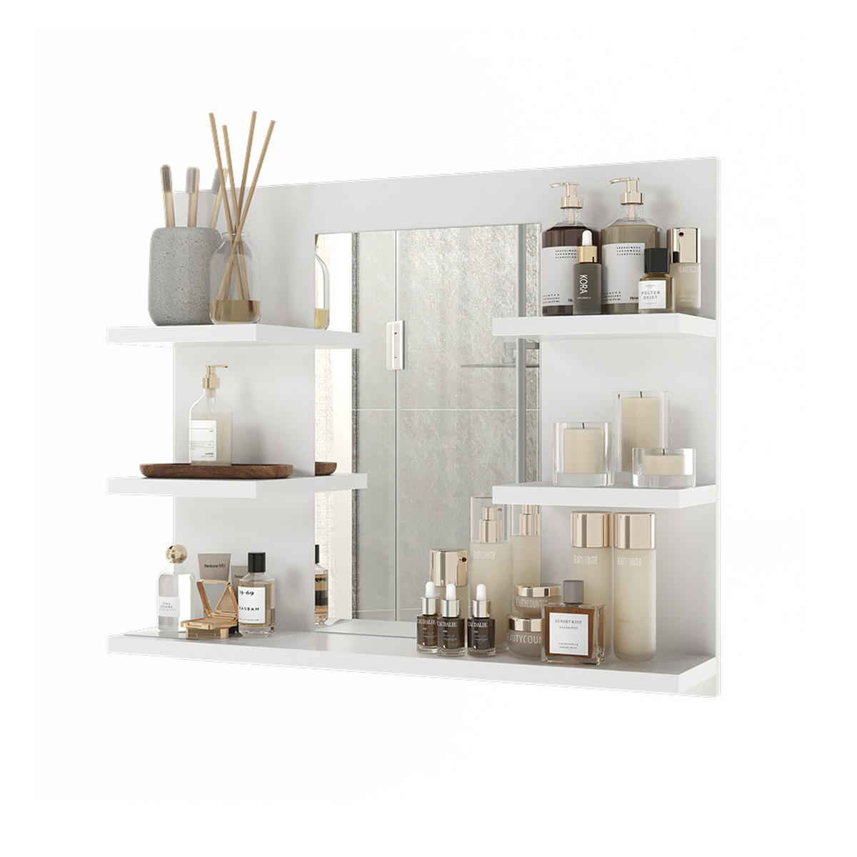 KOUPELNOVÁ ZRCADLOVÁ SKŘÍŇKA Wilbur Bílá - bílá, kompozitní dřevo (58.8/50/13.6cm) - Vicco