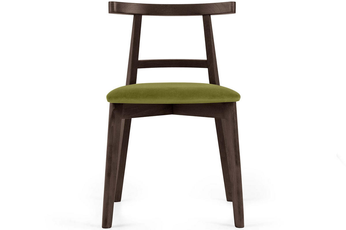 ESSTISCHSTÜHLE LILIO 2 St Vintage, Buchenholz / Stoff - Dunkelbraun/Olivgrün, Holz/Textil (47/76/45cm) - KONSIMO®