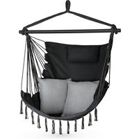HÄNGESESSEL mit 2 Kissen 75/100/130 cm, bis 140 kg - Schwarz/Weiß, Textil (100/130/75cm) - Outtec