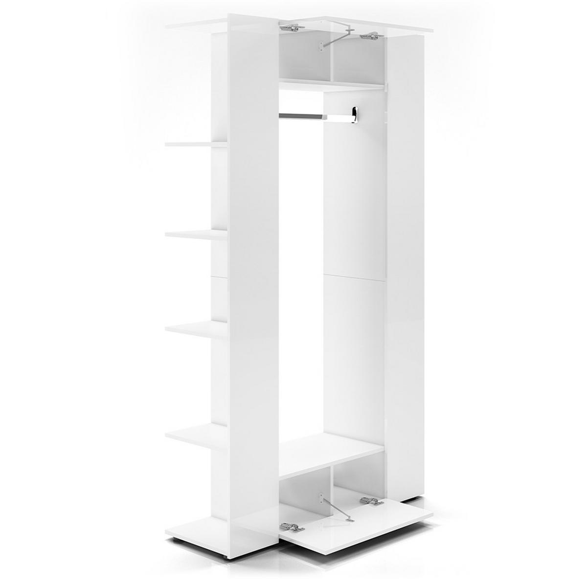 GARDEROBE Mats Weiß 36.6 x 191 cm - Weiß, Holzwerkstoff (36.6/191/106cm) - Vicco