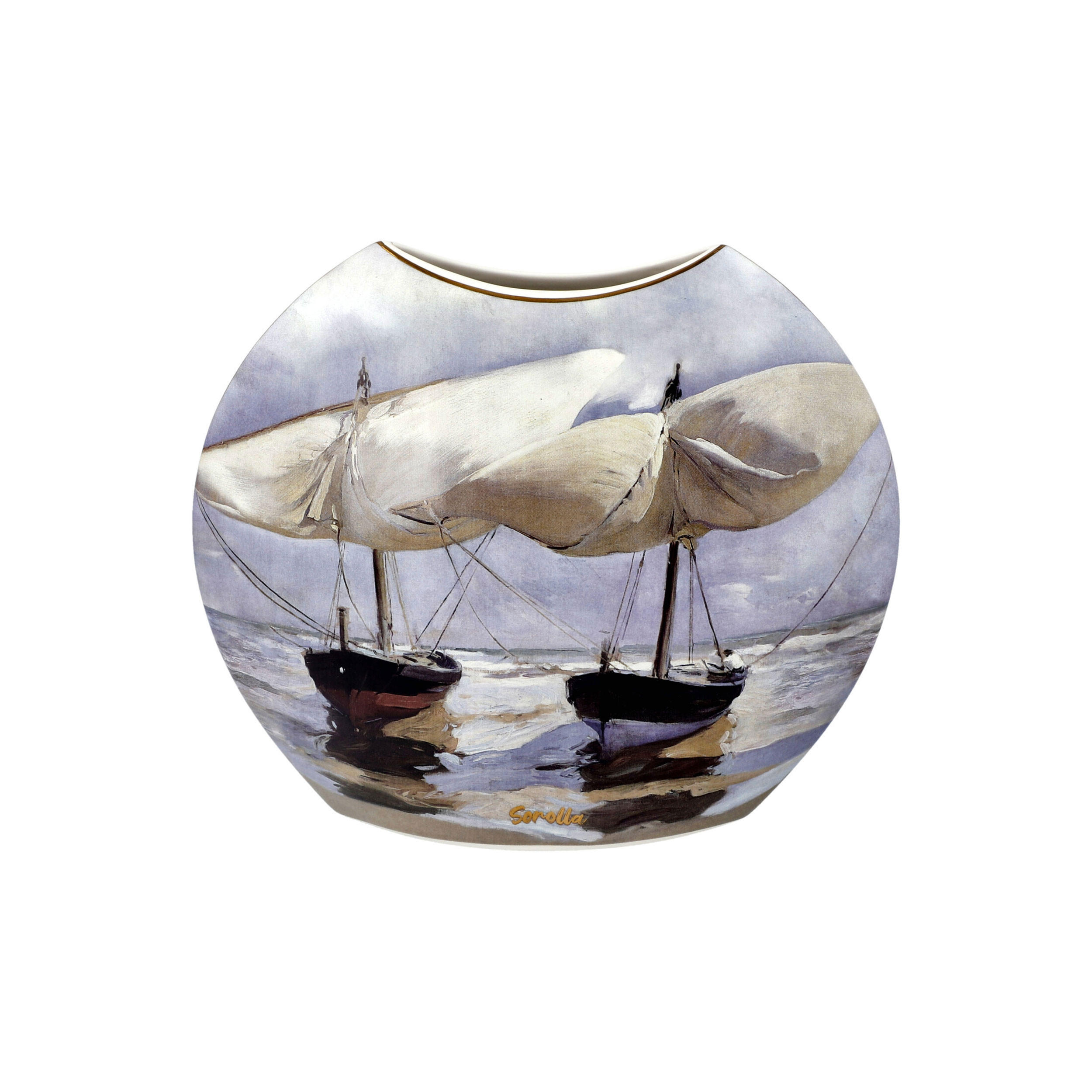 VASE Joaquin Sorolla - Boats / Seashore, Porzellan, Bunt, 20 cm - Multicolor, Keramik (20cm) - Goebel