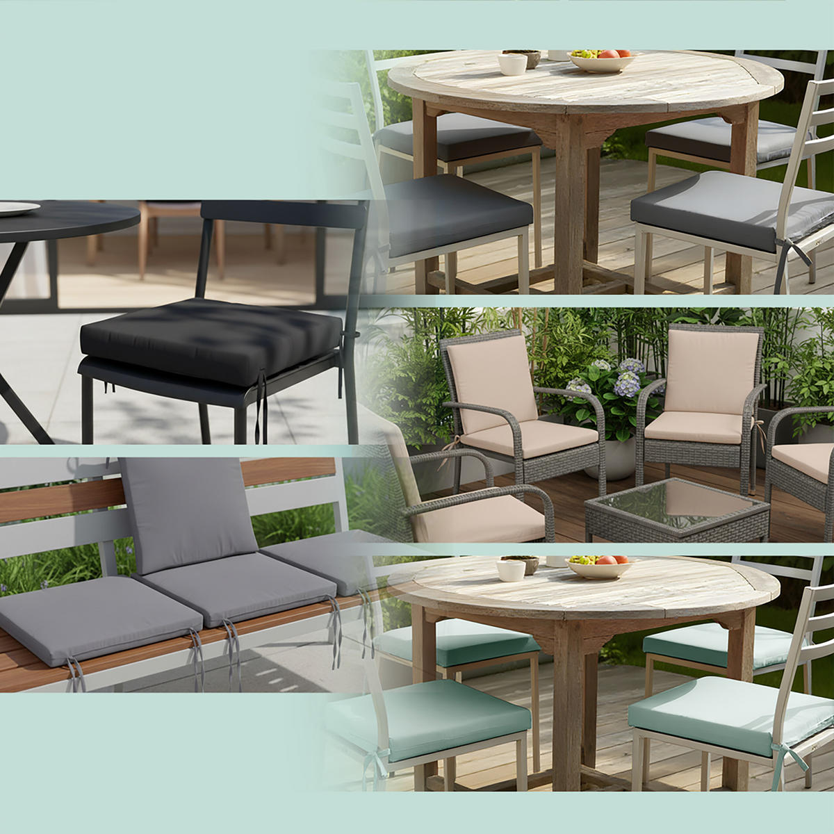 4XSEDÁK na židli - béžová, textil (40/40/3cm) - Relaxdays