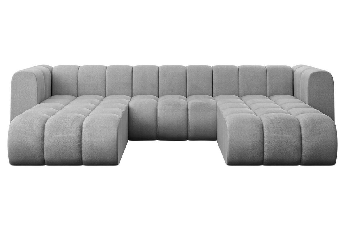 WOHNLANDSCHAFT modulares Sofa Joren-U1 - 319x177x70 cm Grau - Hellgrau, Holzwerkstoff/Textil (319/70/177cm) - ALTDECOR
