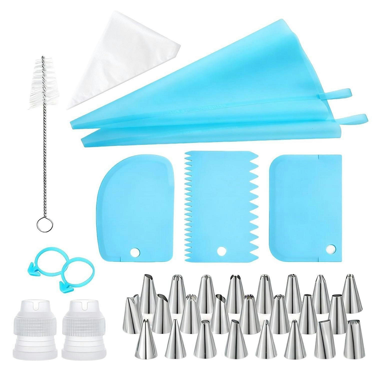 SPRITZTÜLLEN Set 133-teilig Silikon mit Edelstahl-Tüllen Blau - Blau, Kunststoff (16/31/31cm)