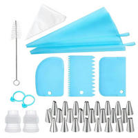 SPRITZTÜLLEN Set 133-teilig Silikon mit Edelstahl-Tüllen Blau - Blau, Kunststoff (16/31/31cm)