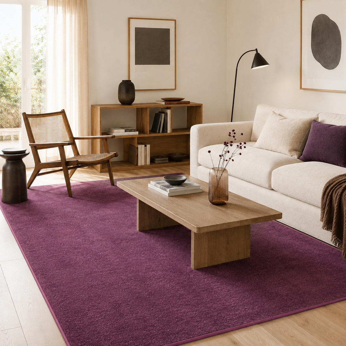 HOCHFLOR VELOURS TEPPICH LUNA - Lila, Textil (200/250cm) - Snapstyle