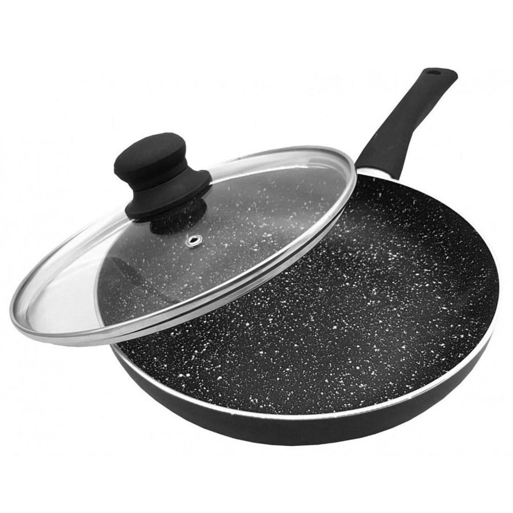 PFANNE Schwarz 26/26/5 cm KH3958 - Schwarz, Glas (26cm) - Kinghoff 