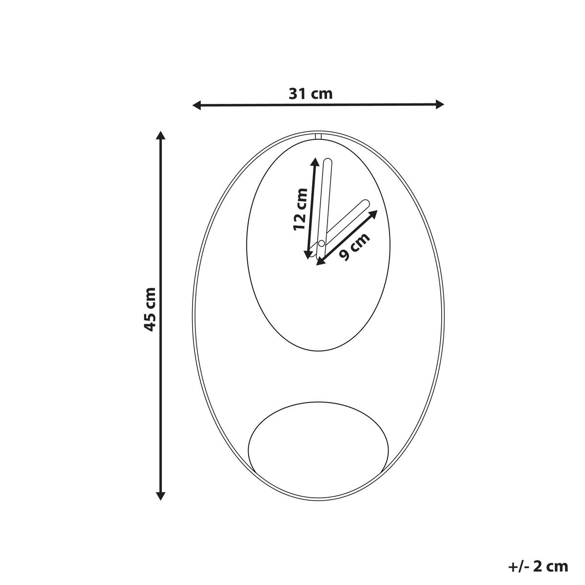 WANDUHR Schwarz/Gold Manigod - Goldfarben/Schwarz, Metall (32/45/4cm) - Beliani