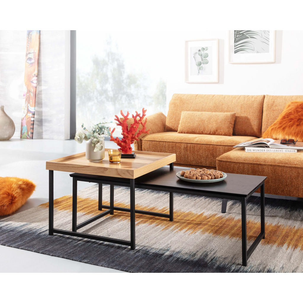Thumbnail - Kadima Design Couchtisch, Schwarz, Holz, Rechteckig,Rechteckig, Stativgestell, 110x45x60 cm, Wohnzimmer, Wohnzimmertisch...