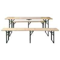 GARTENTISCH Tischhold 75/46/220 cm - Hellbraun, Naturmaterialien (220/75/46cm) - ZMH