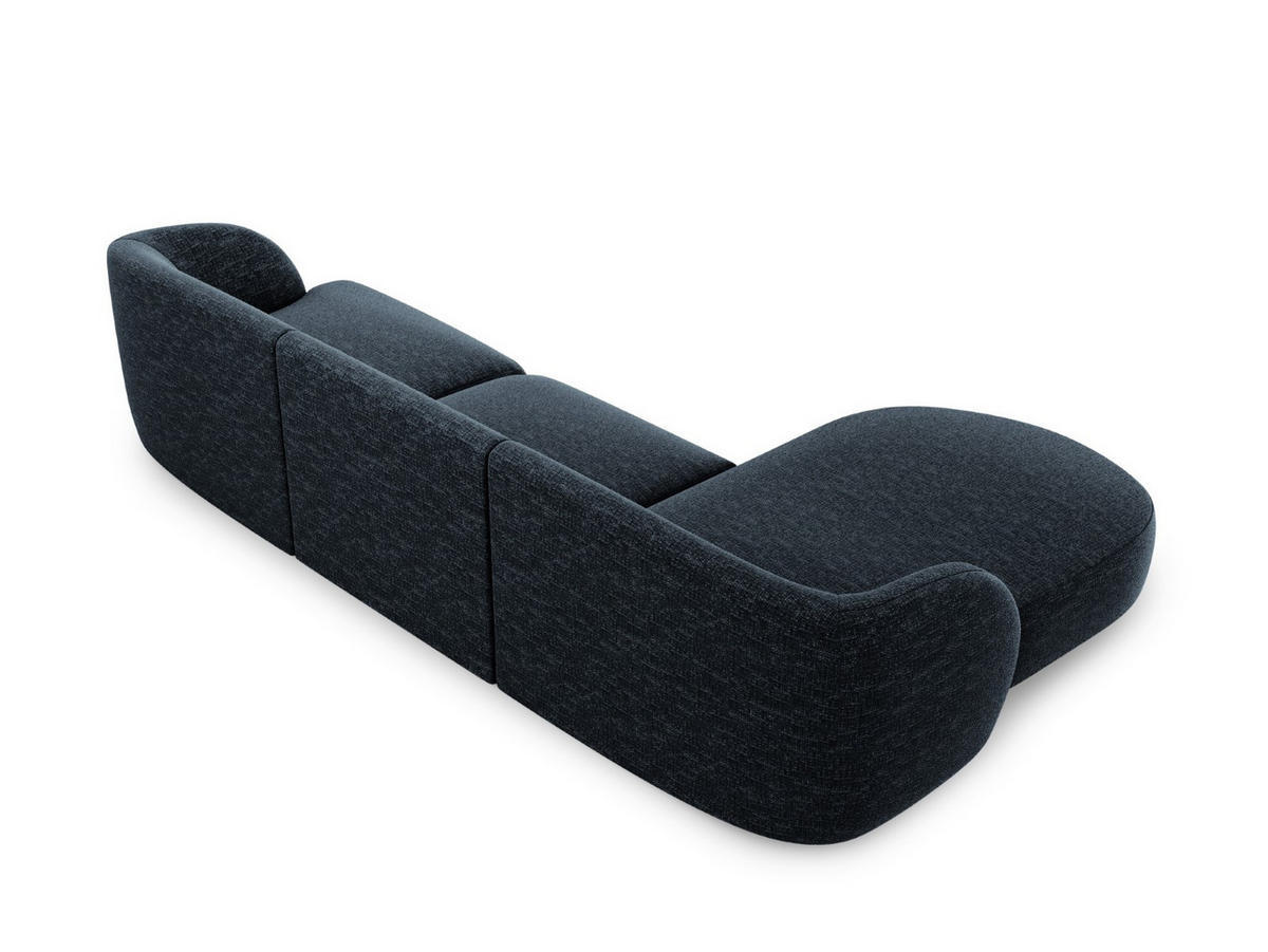 ECKSOFA links Miley aus Chenille-Stoff königsblau 4 Sitzplätze - Blau, Textil (156/255cm) - Micadoni