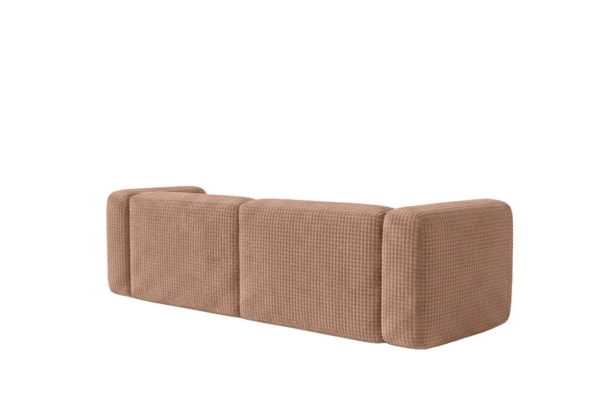 ECKSOFA L-Form mini, Chenille-Stoff Cremona, Hellbraun, Rechts, GRETA - Hellbraun, Holz (226/179cm) - Kaiser Möbel