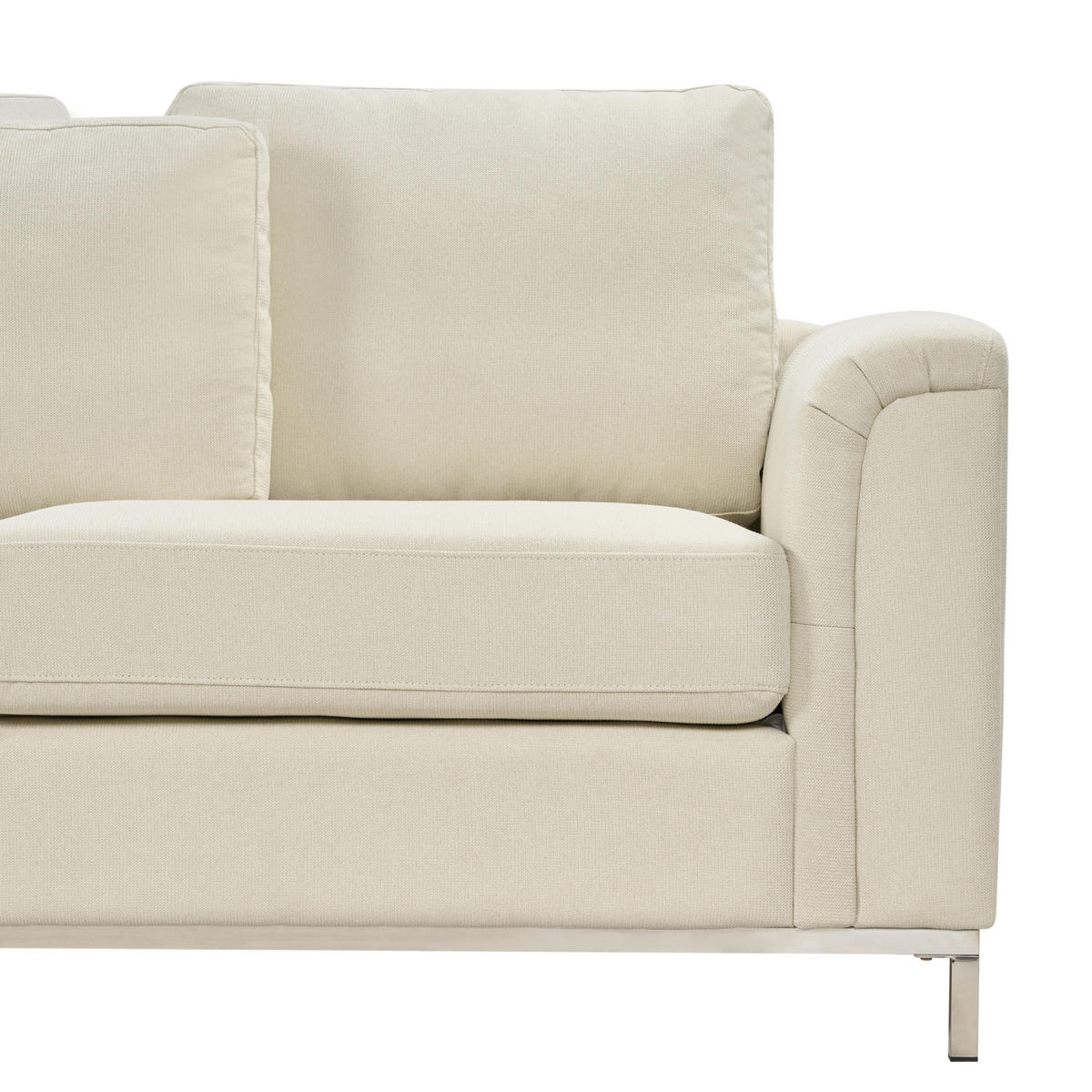 5-SITZER-ECKSOFA linksseitig mit Ottomane Polyester Beige Oslo - Beige, Textil (270/151cm) - Beliani