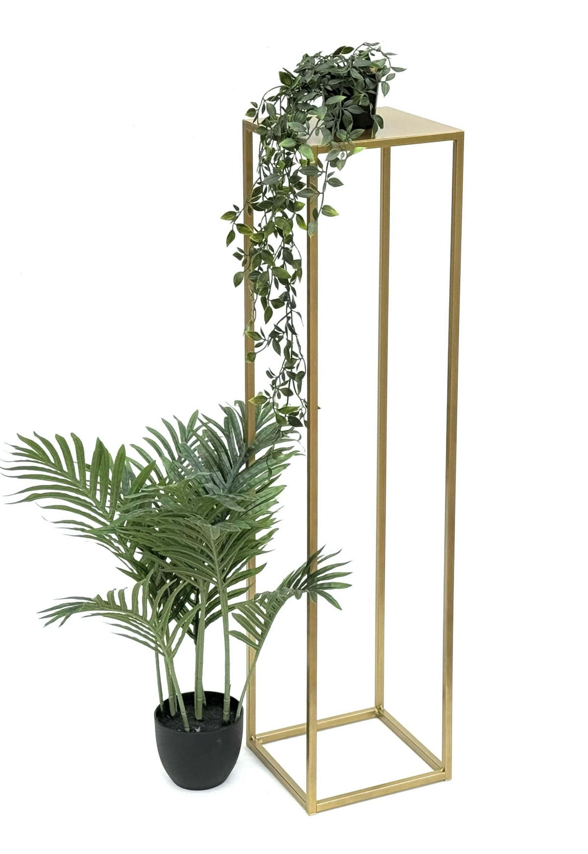 BLUMENHOCKER Metall Gold Eckig 100 cm - Goldfarben, Metall (24/100/24cm) - DanDiBo