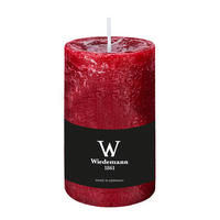 STUMPENKERZE Rustik Marble Style Bordeaux 130 x Ø 68 mm, 1 Stück - Bordeaux, Paraffin (13cm) - Wiedemann Kerzen