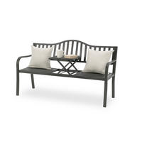 GARTENBANK - Anthrazit, Metall (150/90/57.5cm) - Relaxdays