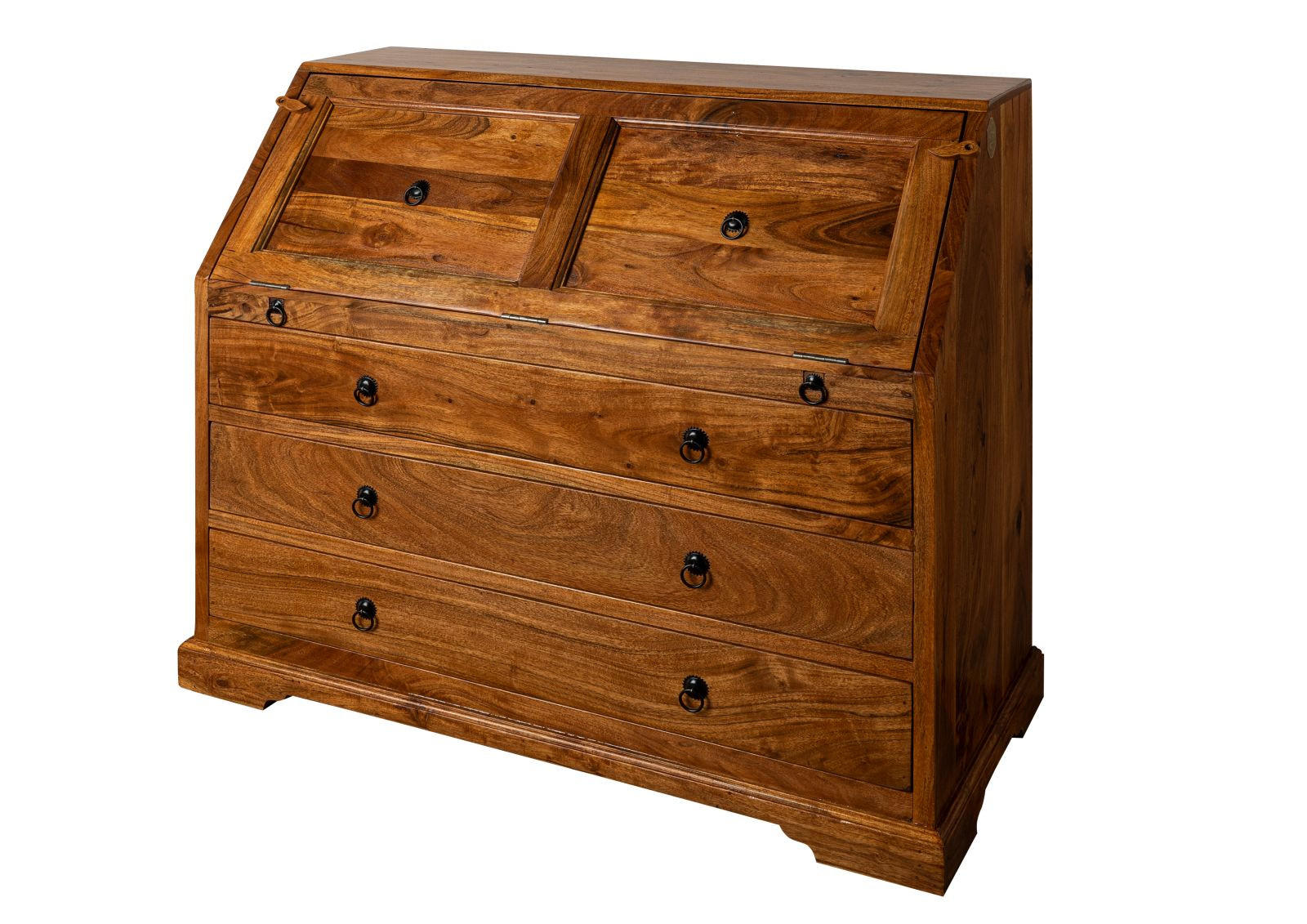 SEKRETÄR Akazie 107x50x100 honig lackiert OXFORD #0515 - Braun, Holz (50/107/100cm) - Massivmoebel24