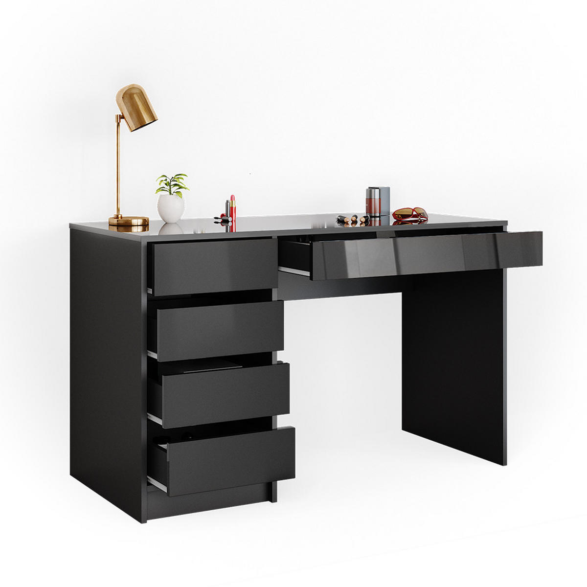 SCHREIBTISCH Sherry Anthrazit 120 cm - Anthrazit, Holzwerkstoff (120/55/75cm) - Vicco