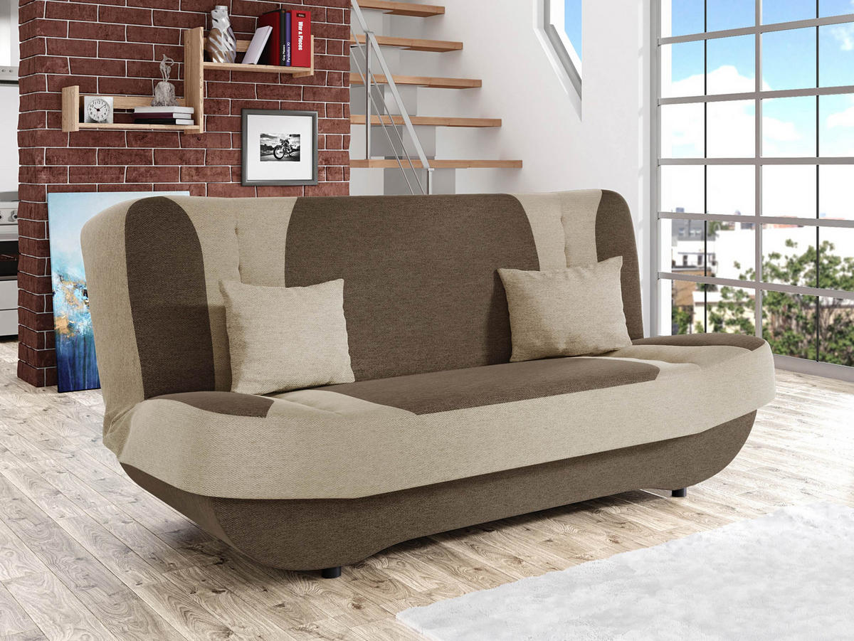 SCHLAFSOFA Pinto - Beige/Schwarz, Holzwerkstoff/Kunststoff (190/94/90cm) - MIRJAN24
