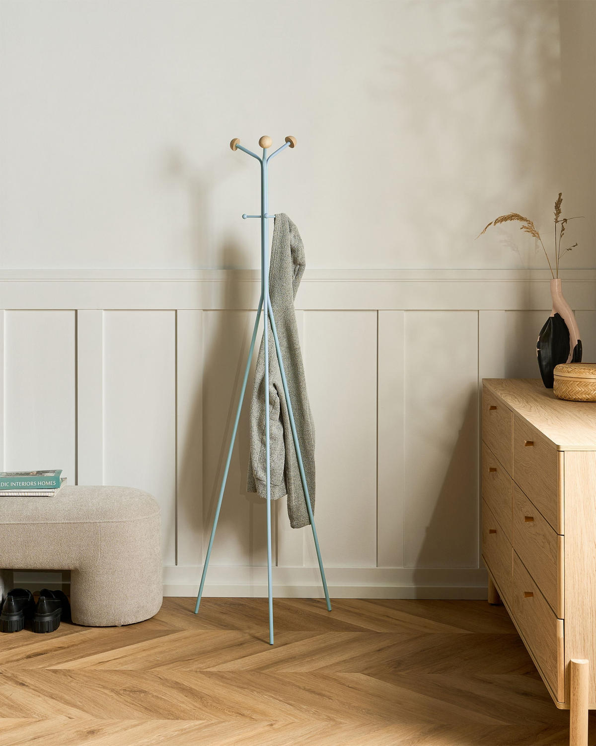 GARDEROBENSTÄNDER Hellblau Arnot - Hellblau, Metall (50/176/50cm) - Beliani