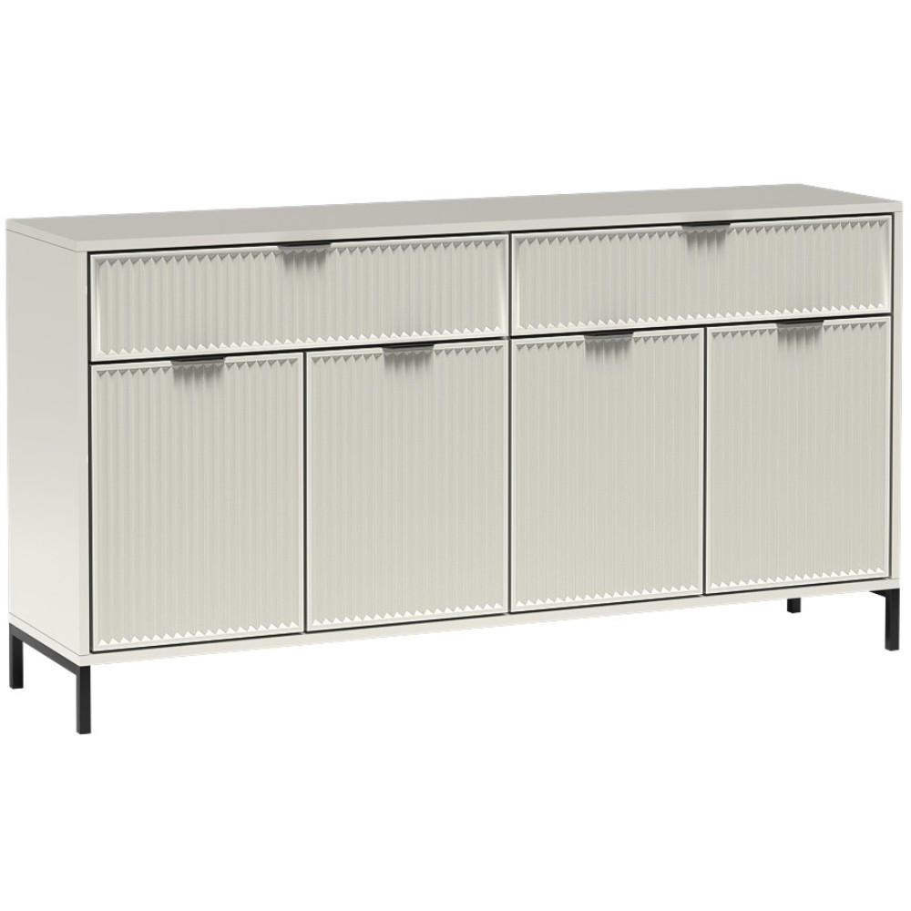 KOMMODE Linna 4D2S kaschmir 165 cm - Kaschmir/Schwarz, Holzwerkstoff/Metall (165/86/40cm) - Beautysofa