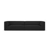 SOFA Ruby aus strukturiertem Stoff schwarz 4 Sitzplätze - Schwarz, Textil (302/69/93cm) - Micadoni