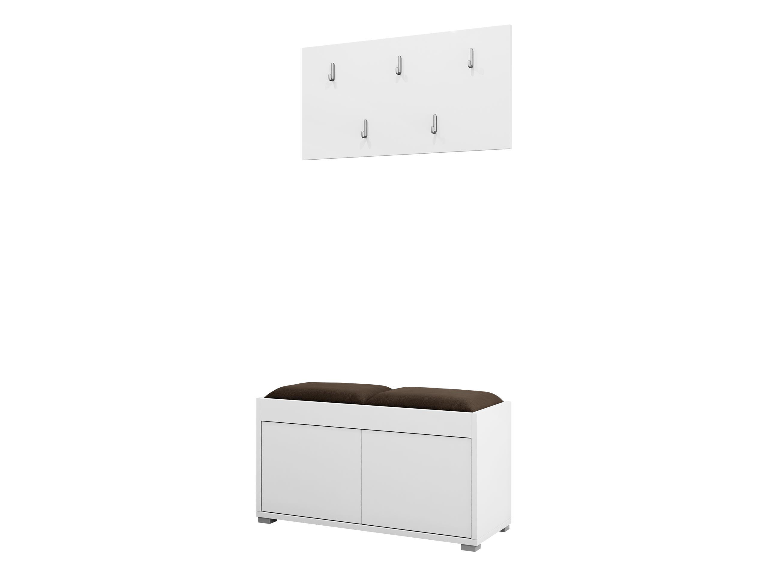 GARDEROBEN-SET Gesita VII - Silberfarben/Weiß, Holzwerkstoff/Kunststoff (84/45/35cm) - MIRJAN24