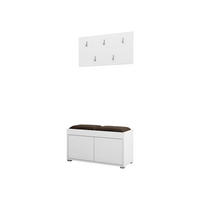 GARDEROBEN-SET Gesita VII - Silberfarben/Weiß, Holzwerkstoff/Kunststoff (84/45/35cm) - MIRJAN24