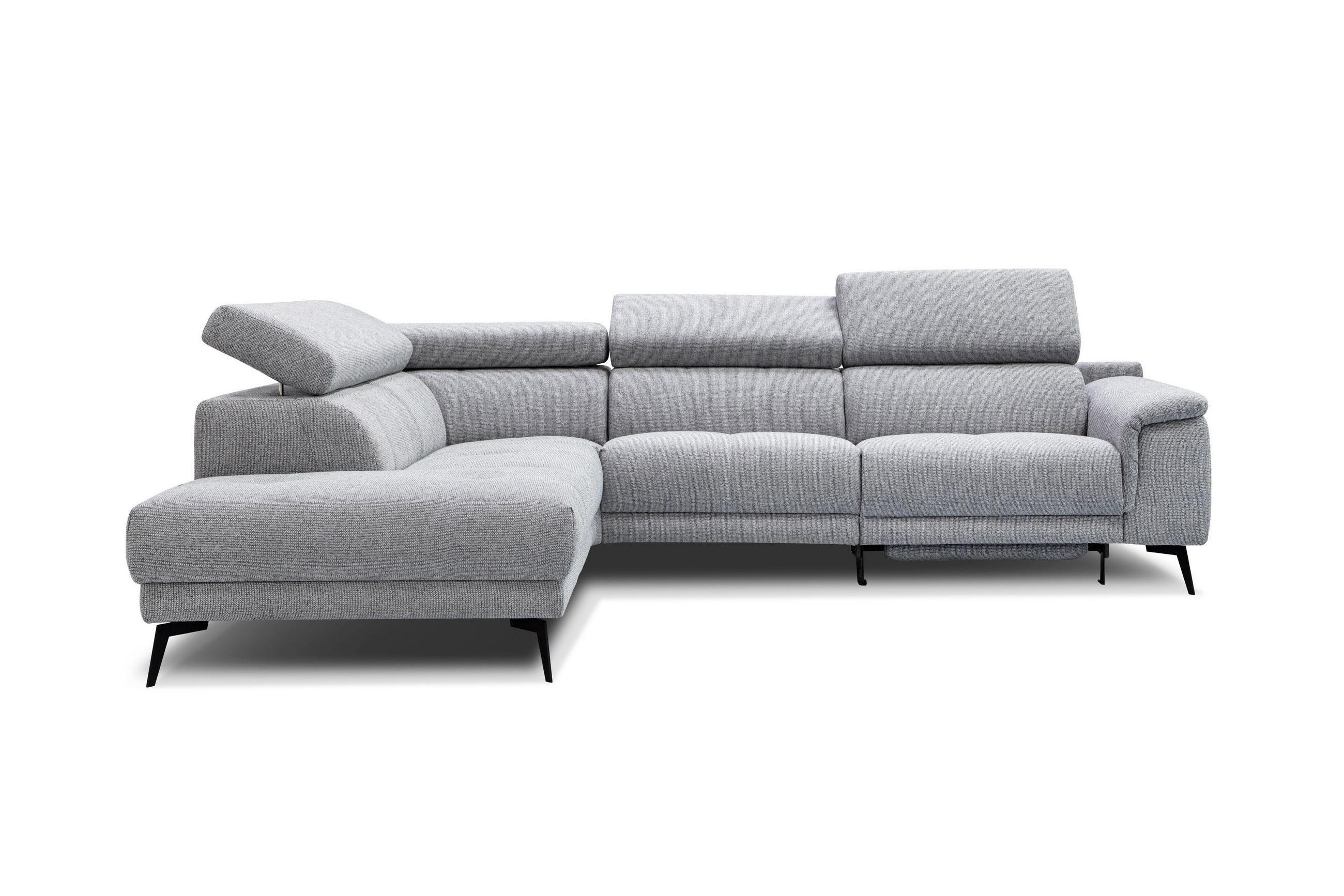 ECKSOFA FIERO 5-Sitzer mit 1 Relaxfunktion, silberfarben - Silberfarben, Holzwerkstoff/Textil (228/290cm) - Courtois Laville