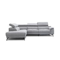 ECKSOFA FIERO 5-Sitzer mit 1 Relaxfunktion, silberfarben - Silberfarben, Holzwerkstoff/Textil (228/290cm) - Courtois Laville