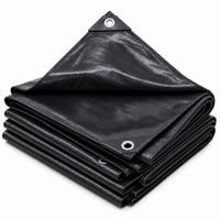 ABDECKPLANE Schwarz wasserdicht 200 g/m² 4x5 m - Schwarz, Kunststoff (500/400/0.1cm) - Relaxdays