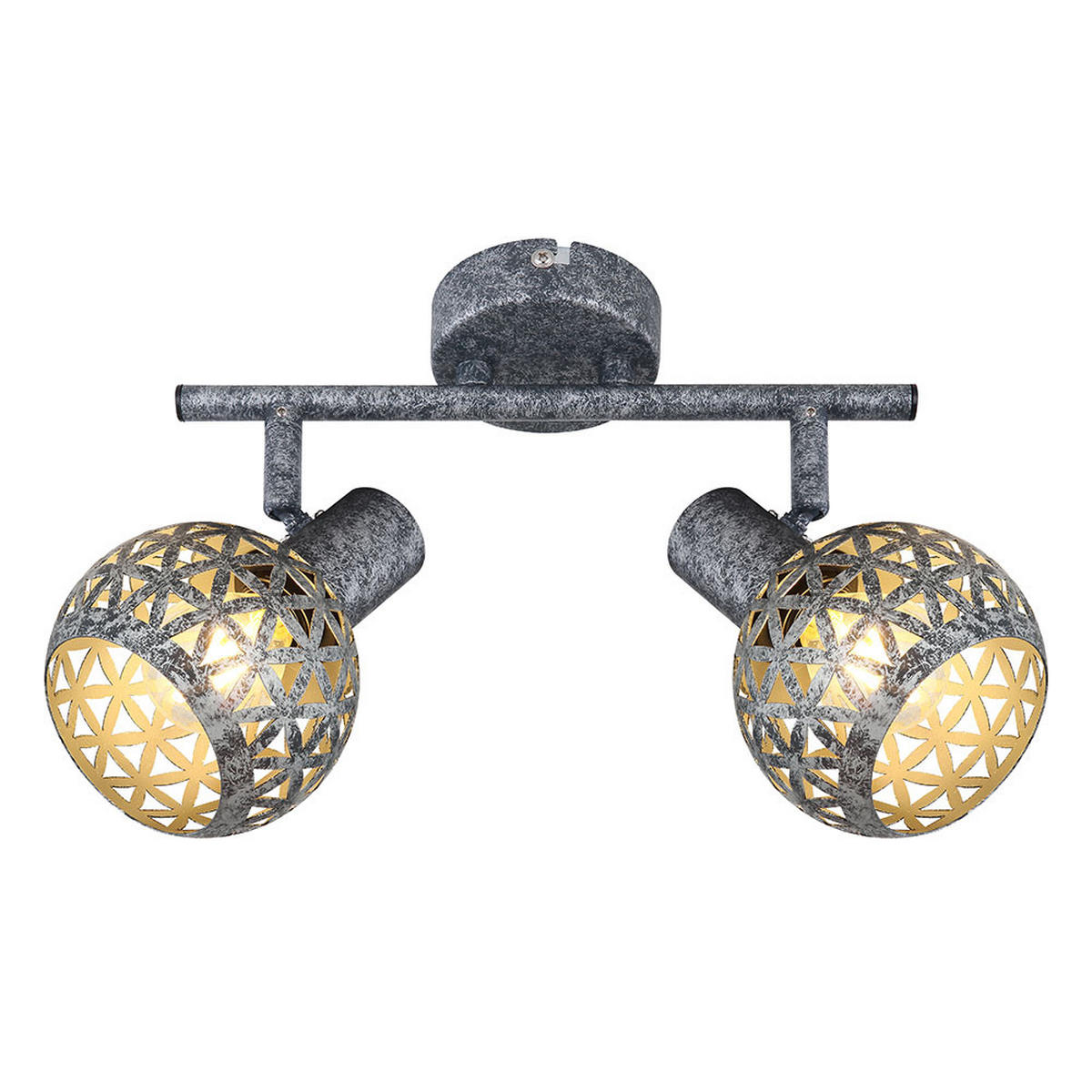 DECKENLEUCHTE Metall Grau Bewegliche Spots - Grau, Metall (40/10/16.2cm)