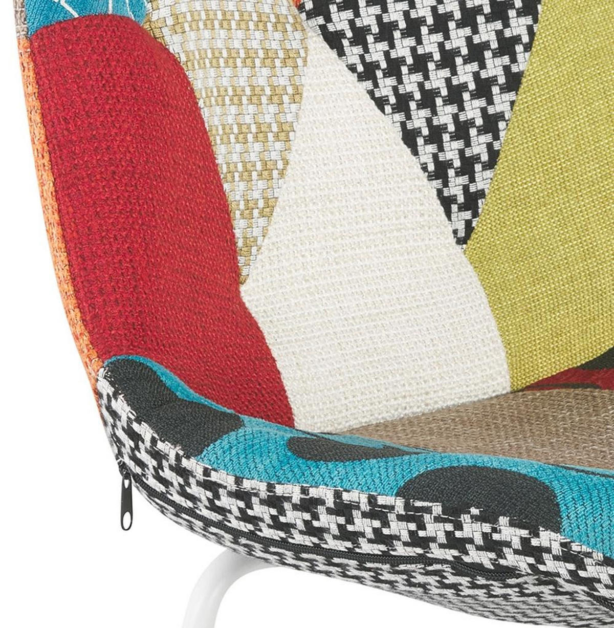 BARHOCKER – Patchwork, 65 cm, hohe Lehne, Metall Weiß, REMAXO - Multicolor/Weiß, Textil/Metall (45/105/49cm) - KADIMA DESIGN