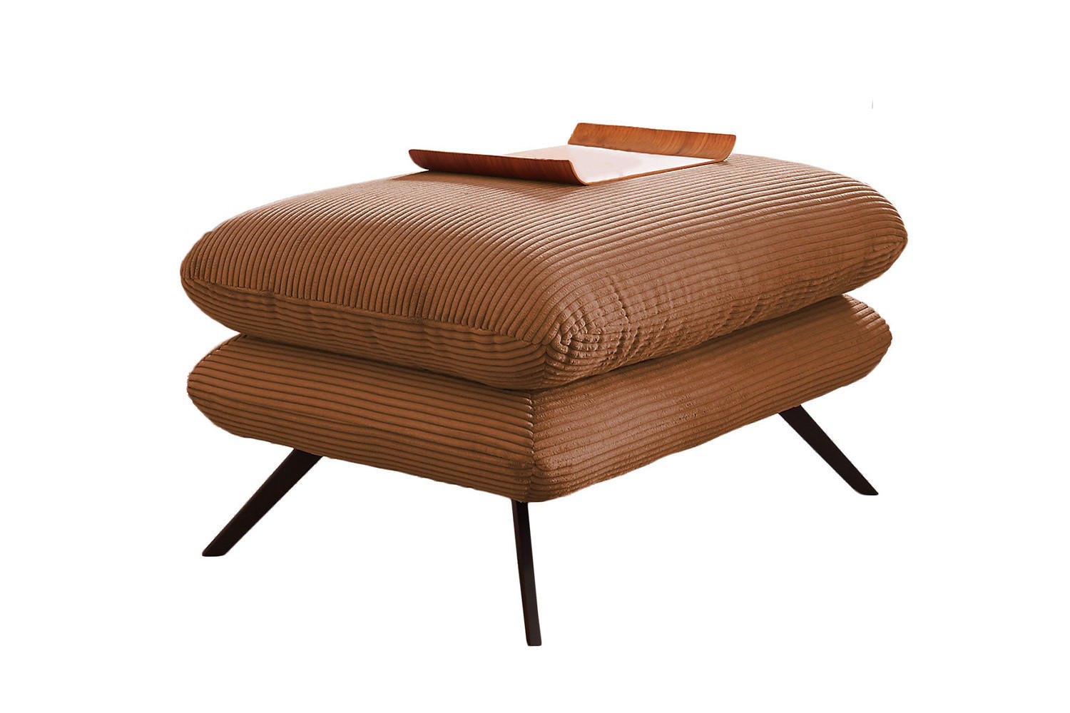HOCKERBANK CHARME Braun Cord - Braun, Textil (120/45/70cm) - KAWOLA