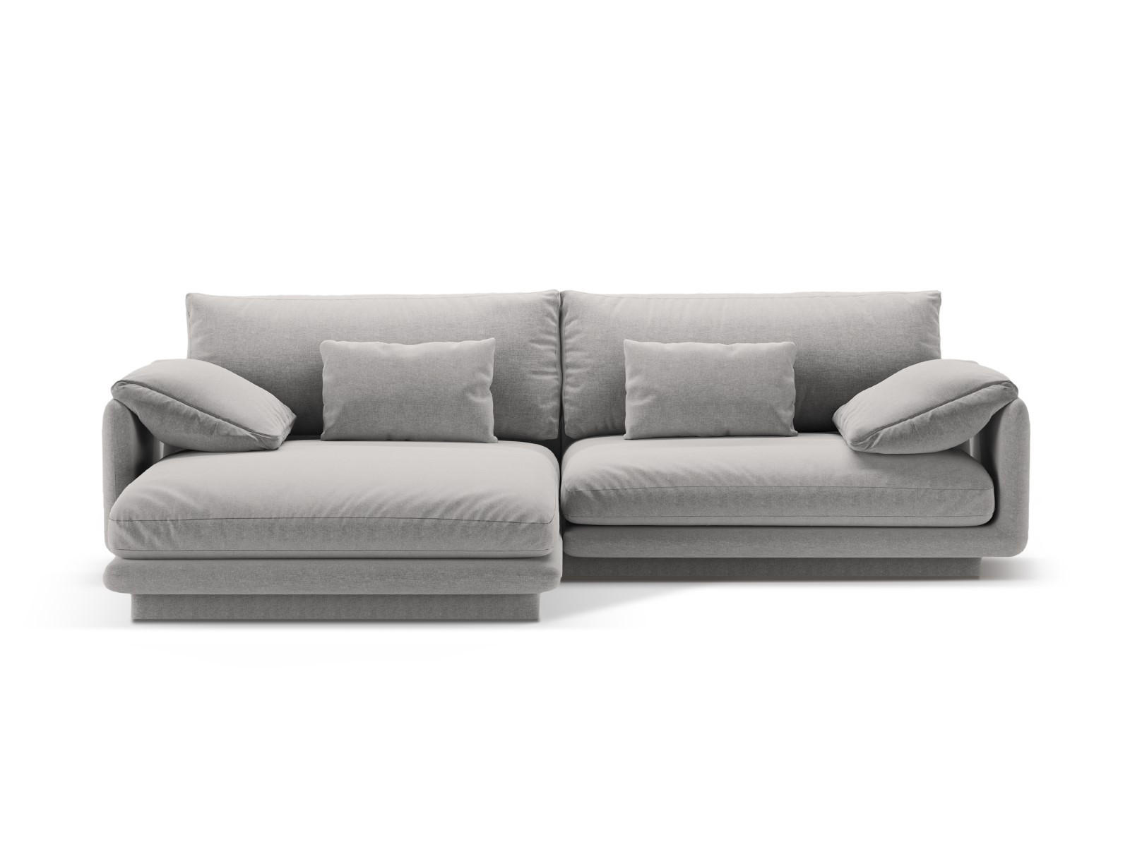 ECKSOFA links Torino aus strukturiertem Stoff hellgrau 4 Sitzplätze - Hellgrau, Textil (170/250cm) - Micadoni