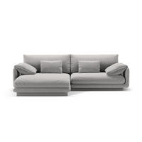 ECKSOFA links Torino aus strukturiertem Stoff hellgrau 4 Sitzplätze - Hellgrau, Textil (170/250cm) - Micadoni