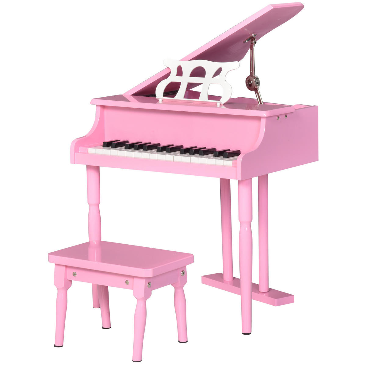 KINDERFLÜGEL DE-18653 30 Tasten, mit Hocker und Notenständer Pink - Pink, Holzwerkstoff (50/49/52cm) - ComfortXL
