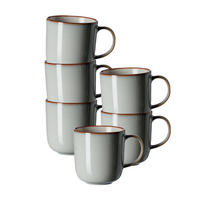 KAFFEEBECHER Portofino grau 400 ml 6er Set - Grau, Keramik (0.4L) - Ritzenhoff Breker