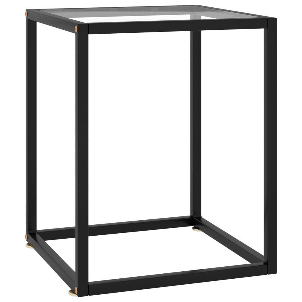 COUCHTISCH Schwarz mit Hartglas 40x40x50 cm - Schwarz, Glas (40/40/50cm) - furnicato