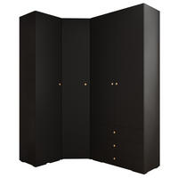 GARDEROBEN-SET 236,7/181,7/47 - Goldfarben/Schwarz, Holz/Kunststoff (181.7/236.7/47cm) - Abiks Möbel