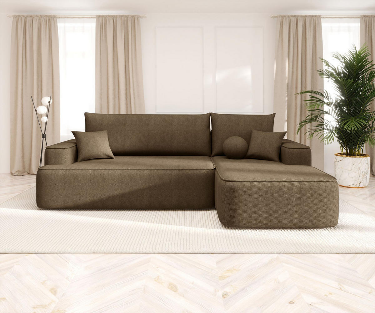 ECKSOFA mit Schlaffunktion FIGO Curio 20 Rechts - Braun, Textil (250/150cm) - Bedante