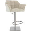 BARHOCKER Cord Creme - Edelstahlfarben/Creme, Textil/Metall (64/88/45cm) - CLP