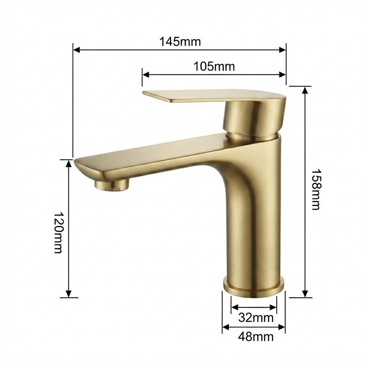 BADEZIMMERARMATUR, 18,5 x 14,5 cm, gold - Goldfarben, Metall (29/6/21cm) - Vallsero
