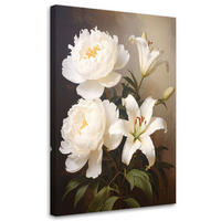 LEINWANDBILD Blumen 70x100cm - Weiß, Textil (70/100cm) - Feeby