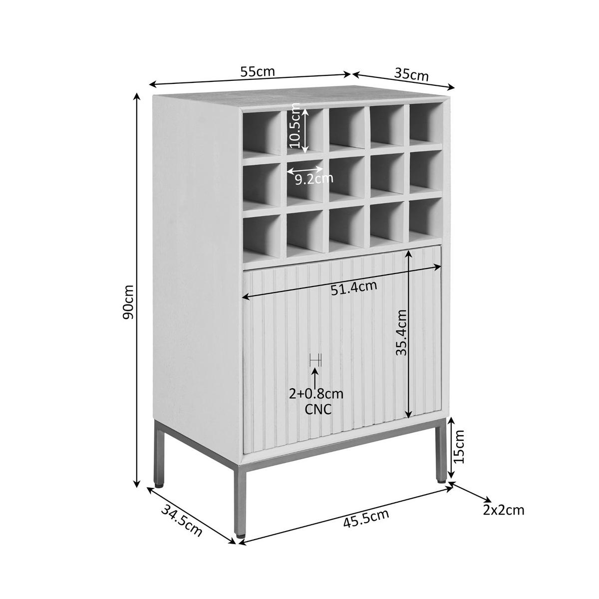 WEINSCHRANK Madison Braun 35/55/90 cm - Braun, Holz (55/90/35cm) - Starfurn