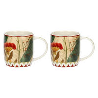 PORZELLANBECHER 2er Set MIRABILIA 350 ml rot - Orange, Keramik (0.36L) - Rose & Tulipani