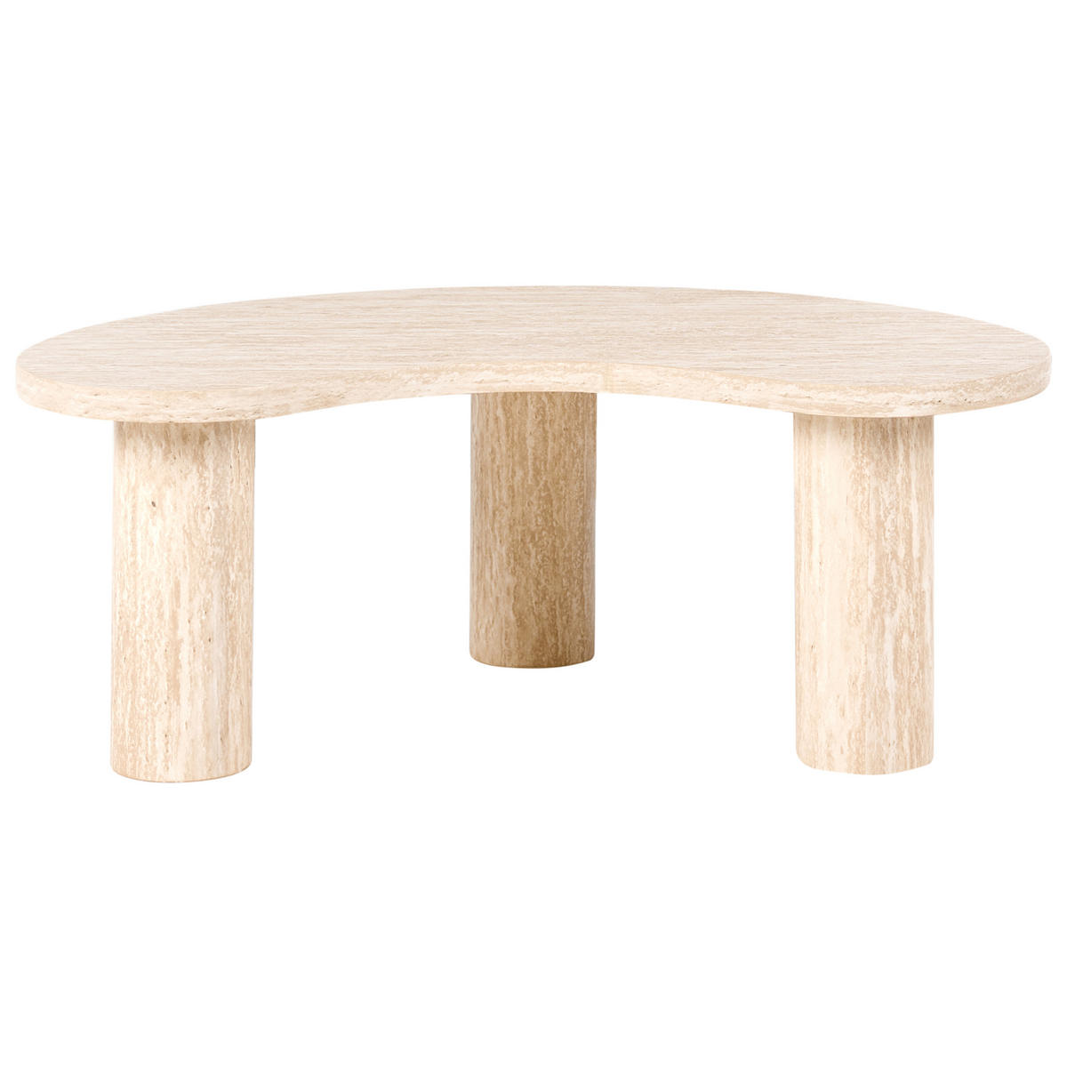 COUCHTISCH 52/90 cm Travertinoptik Travertinoptik Noma - Beige, Holzwerkstoff (52/90/35cm) - Beliani