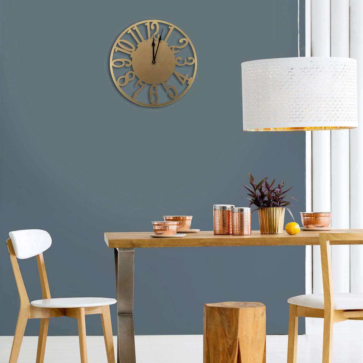 WANDUHR Numbers - Goldfarben, Metall (40/1/40cm) - Art for the Home